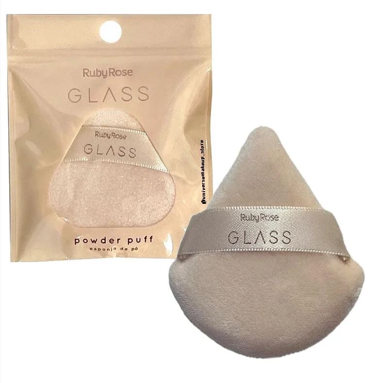 Glass Powder Puff Ruby Rose
