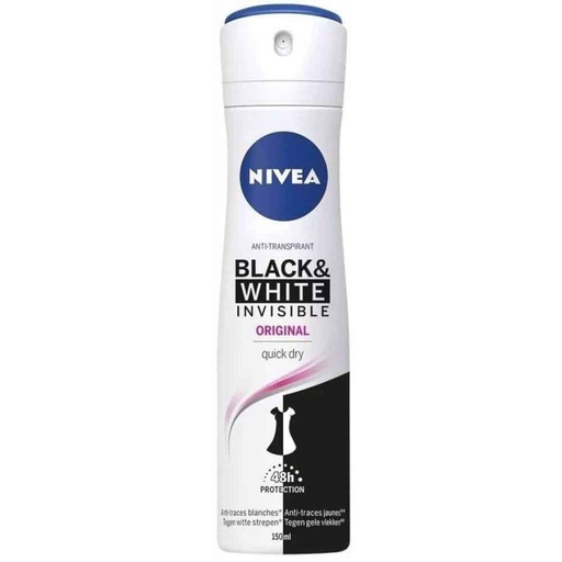 [NV-BALCK&WHITE2-DEO] Black & White Invisible Original 150ML Nivea