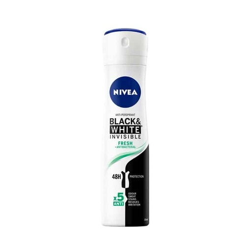 [NV-BLACK&WHITE1-DEO] Black & White Invisible Fresh Deo 150Ml Nivea