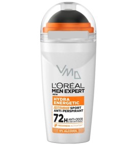 [AA827000] Men Hydra Energetic Sport 72h antiperspirant roll-on 50 ml L'Oréal Paris