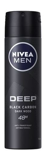 [NV-DEEPBLACK-DEO] Deep Black Carbon Dark Wood Deo 150ml For Men Nivea