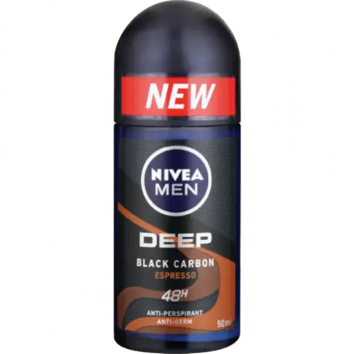 [NV-ROLL-BC] Deep Black Carbon  Roll On 50ml For Men Nivea 